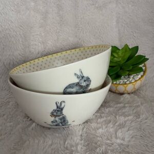 Spode Meadow 🐰 Bunny Cereal Bowls Set of 2